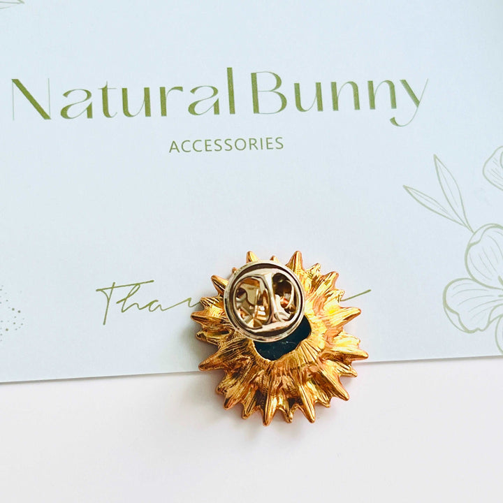 Golden Sunflower Brooch Pin