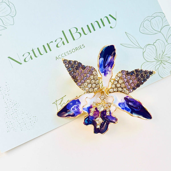 Gorgeous Purple Orchid Brooch