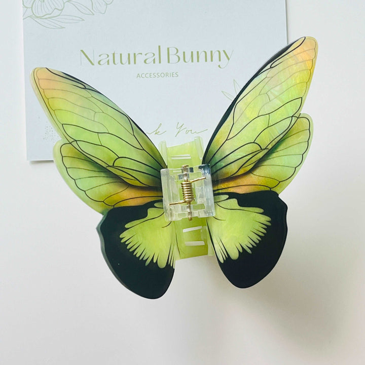 Green Butterfly Hair Claw Clip