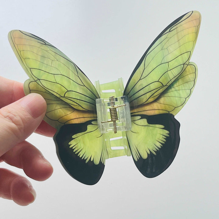 Green Butterfly Hair Claw Clip