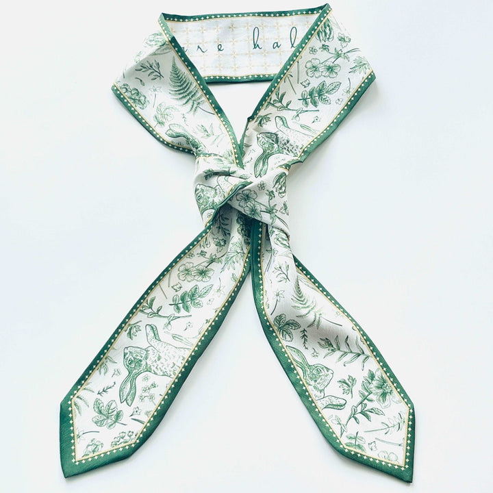 Green Rabbit Printed Skinny Scarf