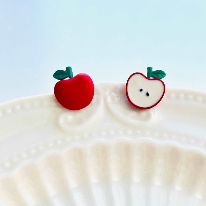 Half Apple Stud Earrings