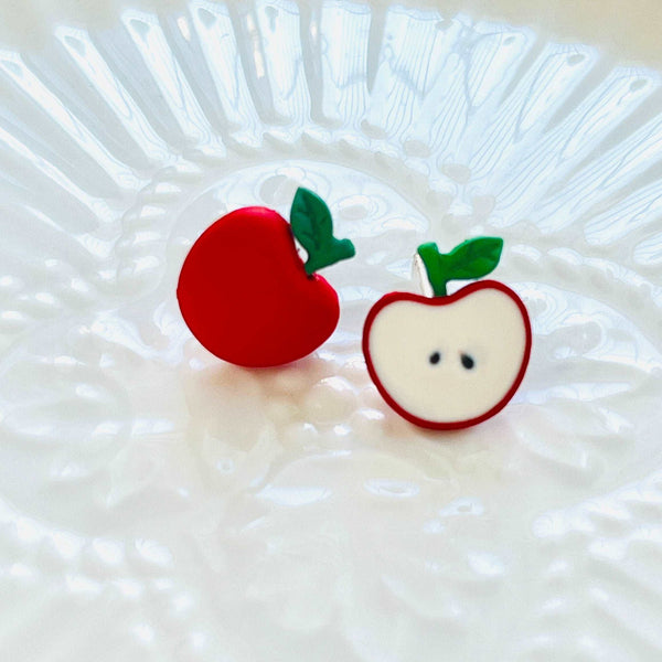 Half Apple Stud Earrings