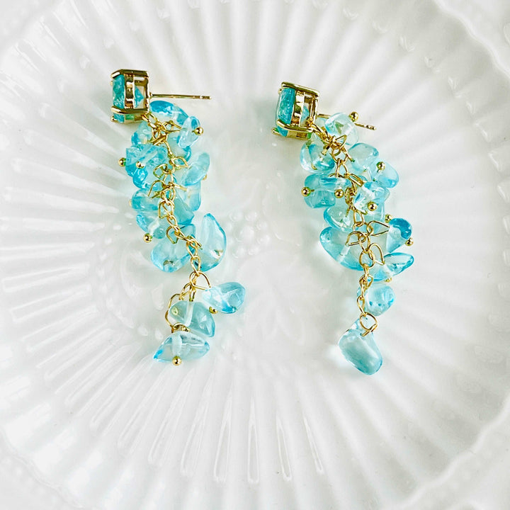 Handmade Sea Wave Tassel Earrings