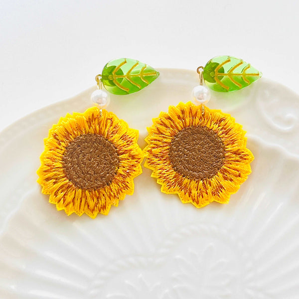 Handmade Sunflower Dangle Earrings