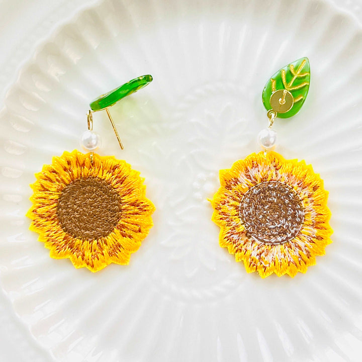 Handmade Sunflower Dangle Earrings