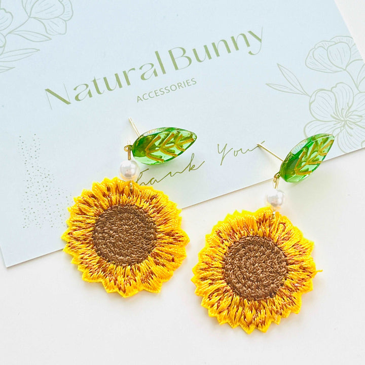 Handmade Sunflower Dangle Earrings