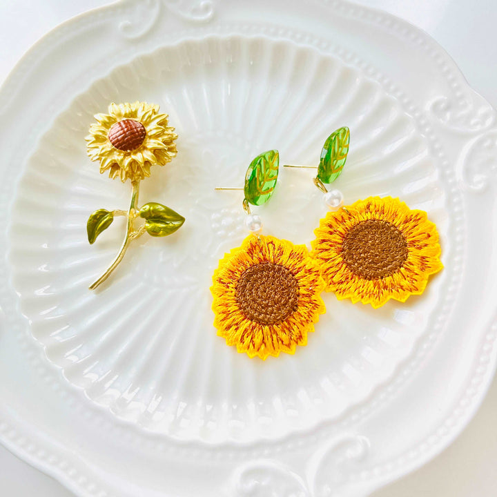 Handmade Sunflower Dangle Earrings