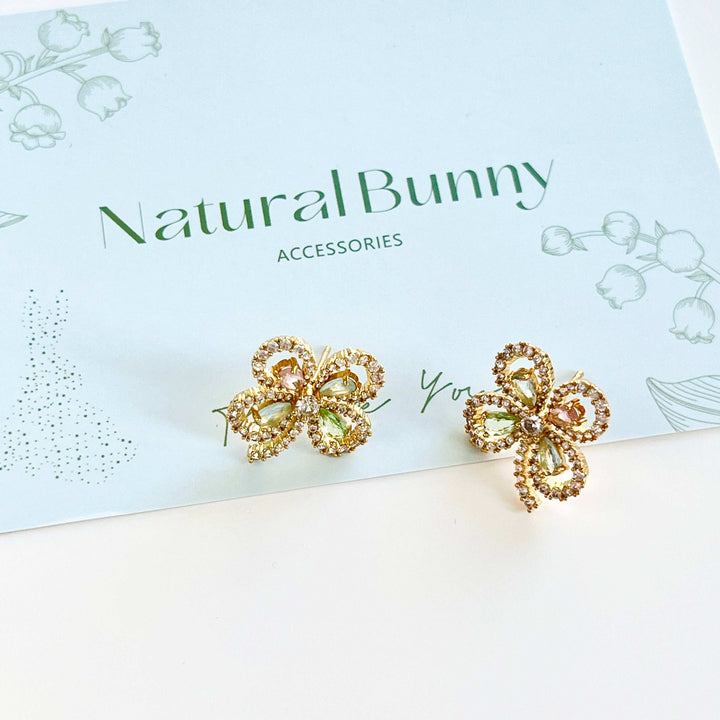 Hollow Clover Stud Earrings