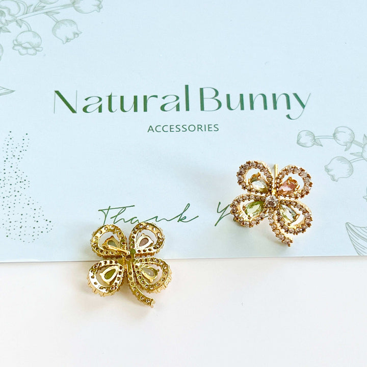 Hollow Clover Stud Earrings