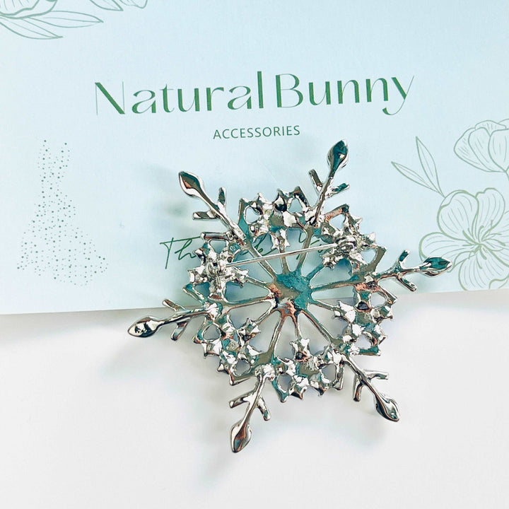 Ice Frozen Blue Snowflake Brooch