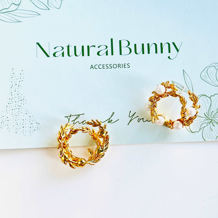 Laurel Wreath Pearl Earrings