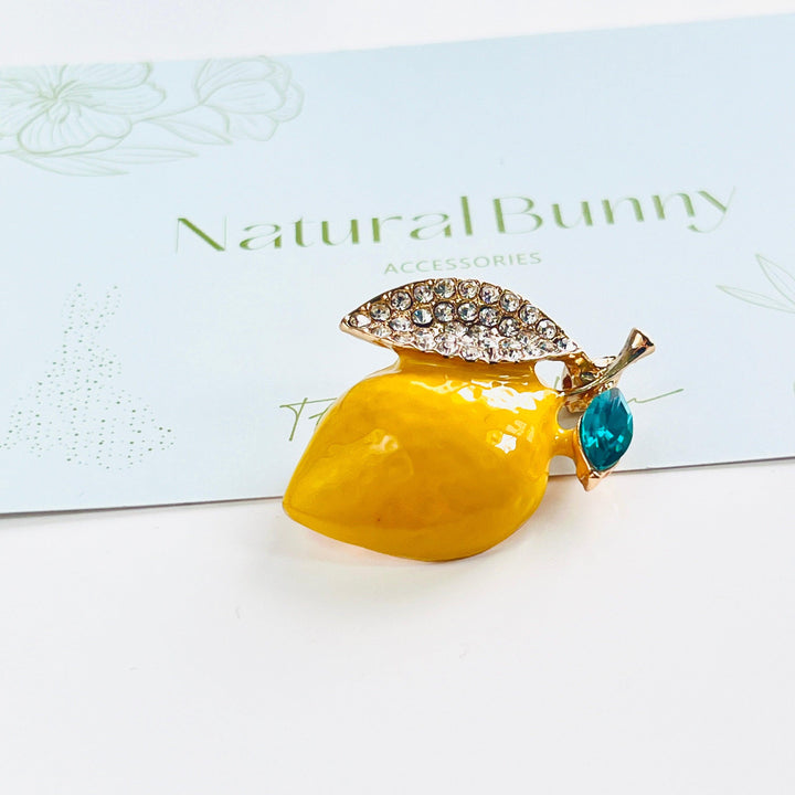 Lemon Brooch Pin - Natural Bunny Accessories