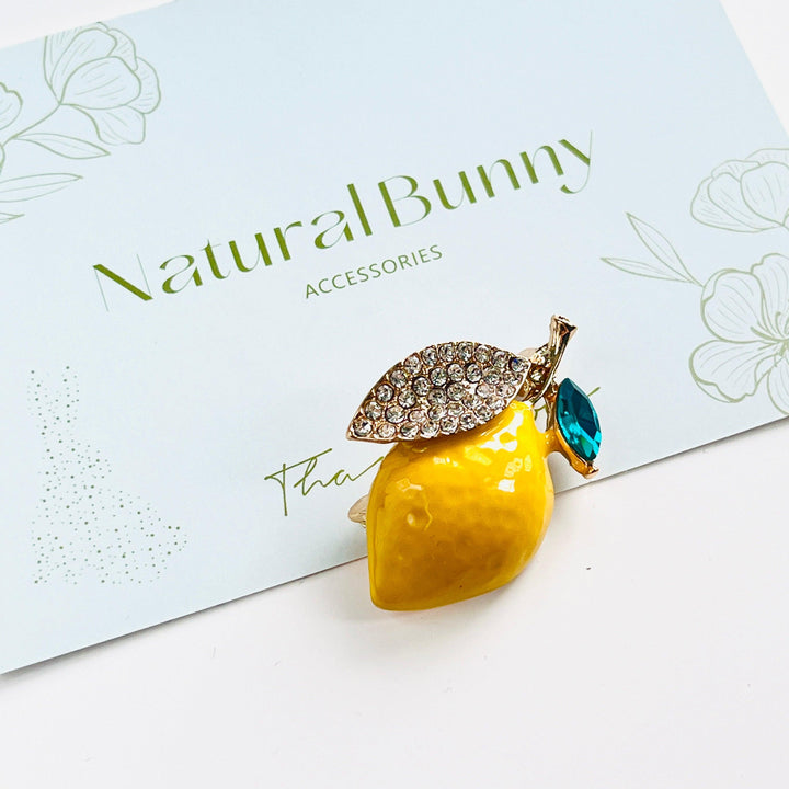 Lemon Brooch Pin - Natural Bunny Accessories