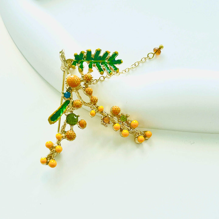 Mimosa Flower Brooch