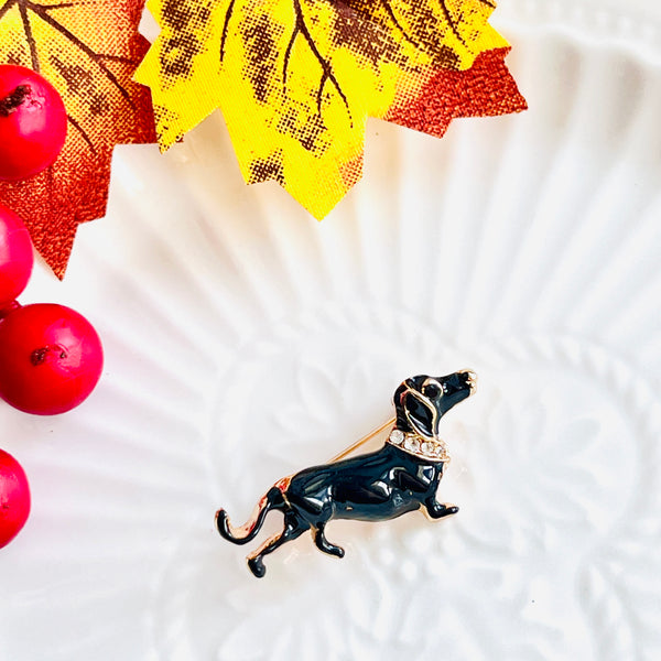 Miniature Dachshund Dog Brooch