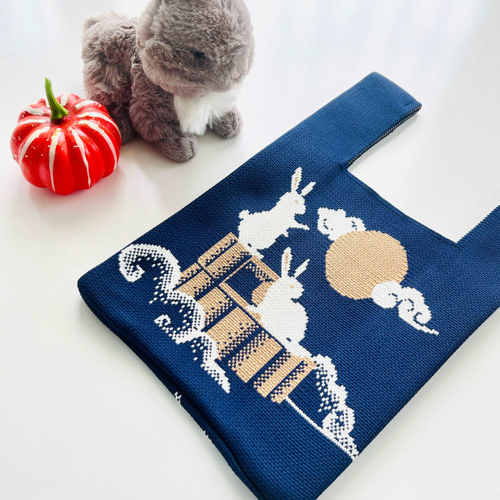 Moon Rabbit Knit Wrist Bag