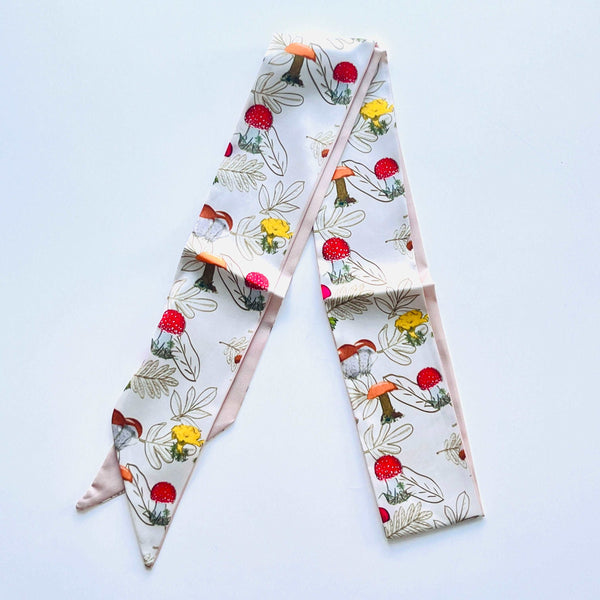 Mushroom Printed Skinny Scarf