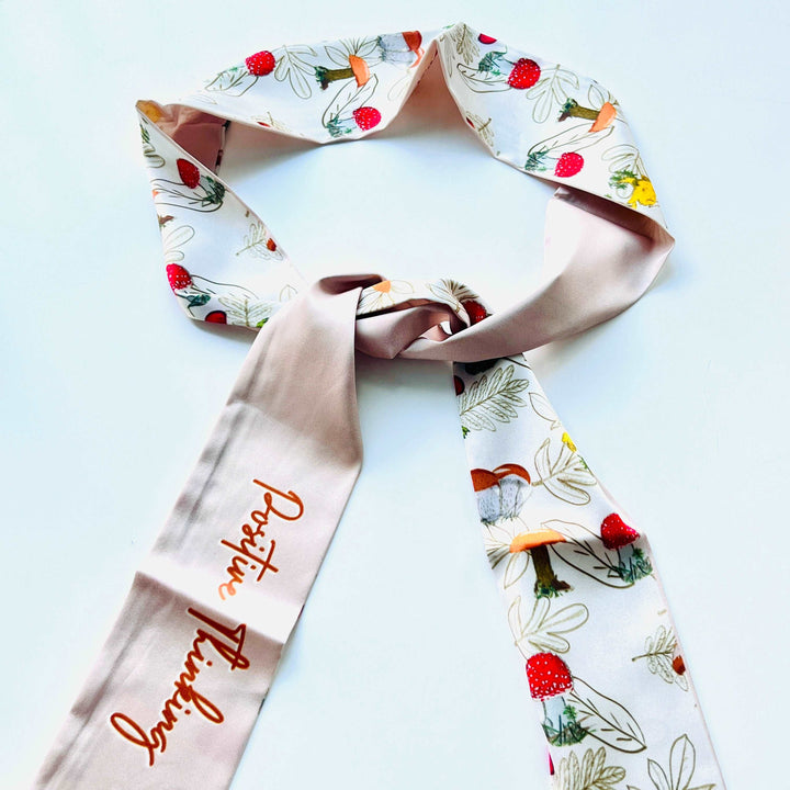 Mushroom Printed Skinny Scarf