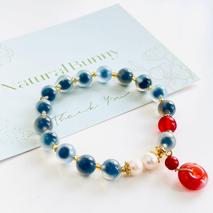 Ocean Blue Agate Bracelet - Natural Bunny Accessories