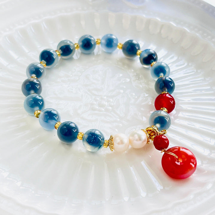 Ocean Blue Agate Bracelet - Natural Bunny Accessories