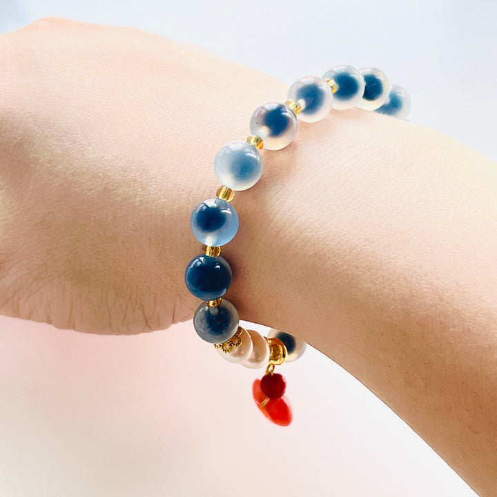 Ocean Blue Agate Bracelet - Natural Bunny Accessories