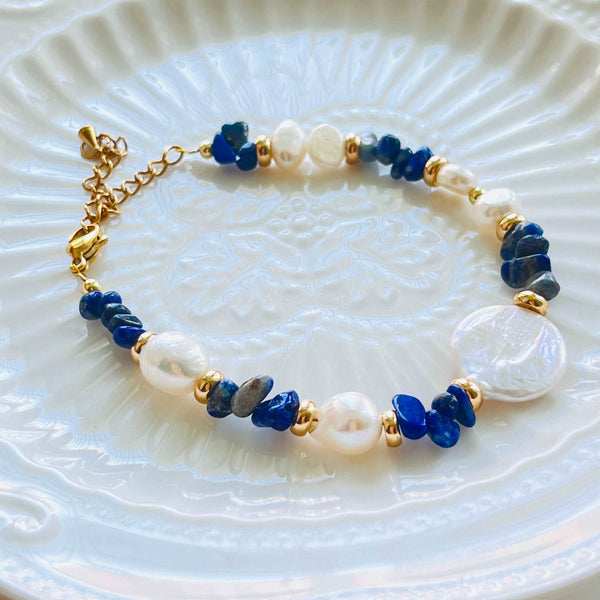 Ocean Blue Baroque Pearl Bracelet