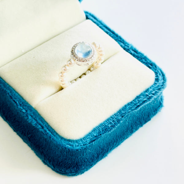 Ocean Blue Pearl Ring