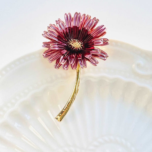 Pink African Daisy Brooch