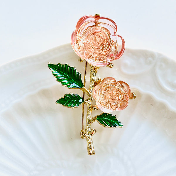 Pink Rose In The Morning Light Brooch