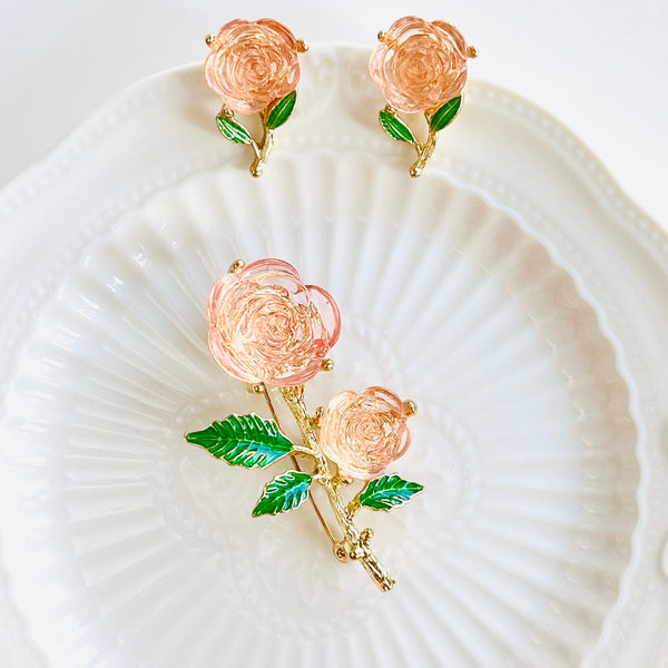 Pink Rose In The Morning Light Earrings