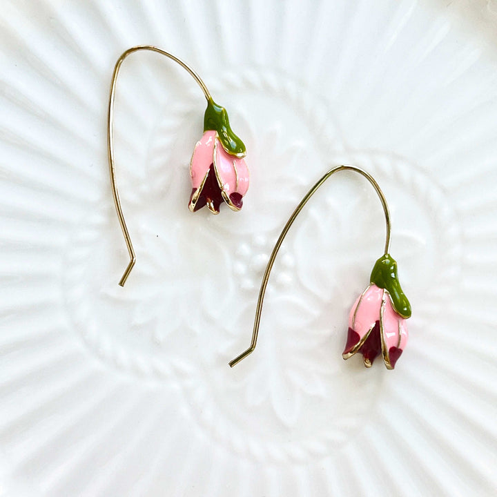 Pink Tulip Earrings