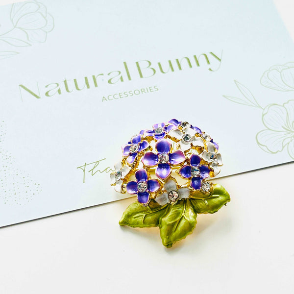 Purple Hydrangea Brooch