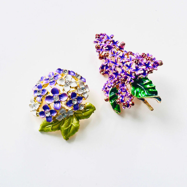 Purple Hydrangea Brooch