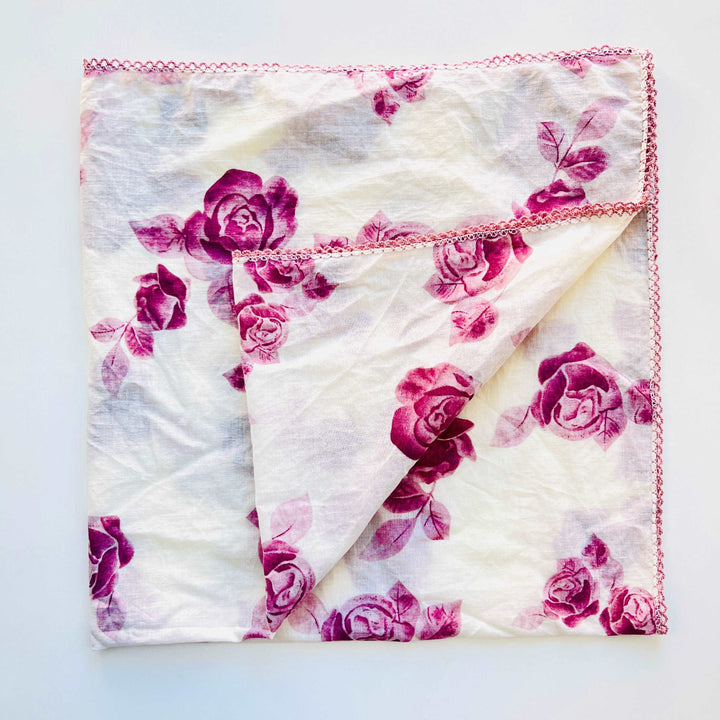 Purple Rose Printed Scarf