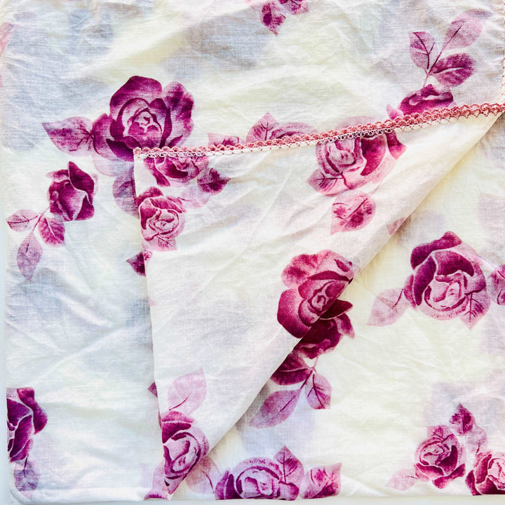 Purple Rose Printed Scarf