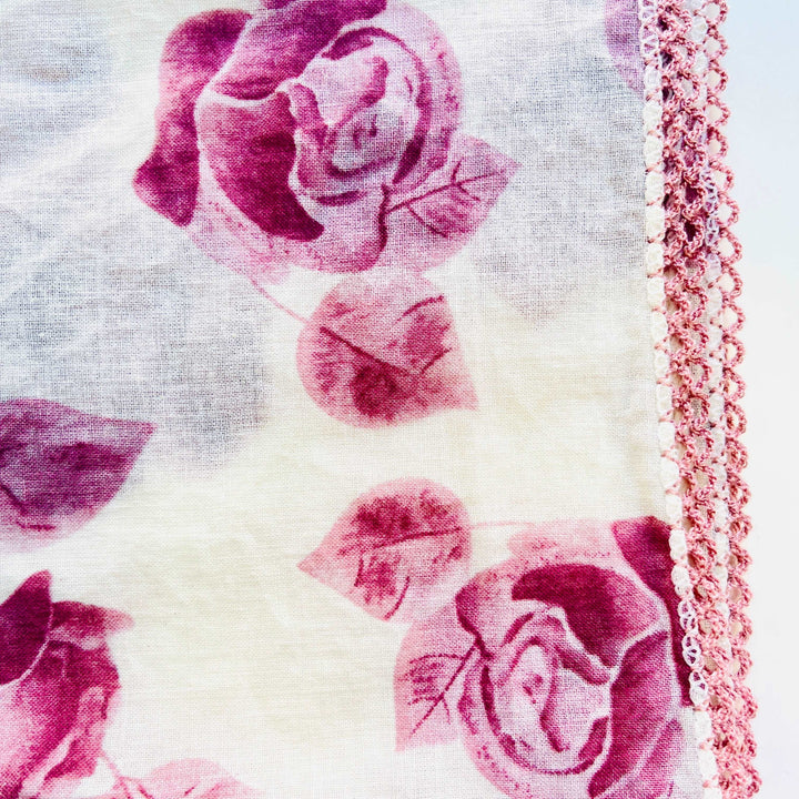 Purple Rose Printed Scarf