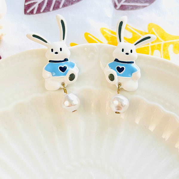 Rabbit In Sweatshirt Earrings