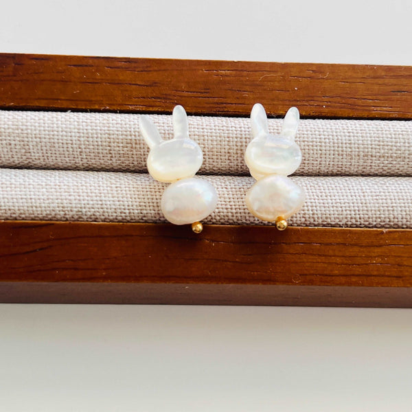 Rabbit Pearl Stud Earrings