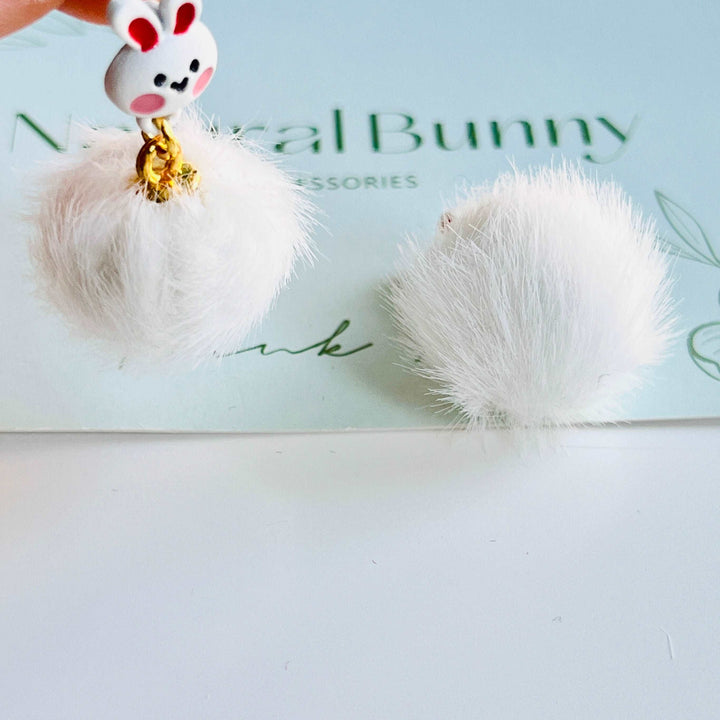 Snow Rabbit Fluffy Earrings