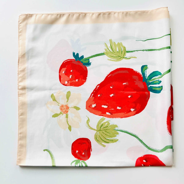 Strawberry and Flower Square Scarf