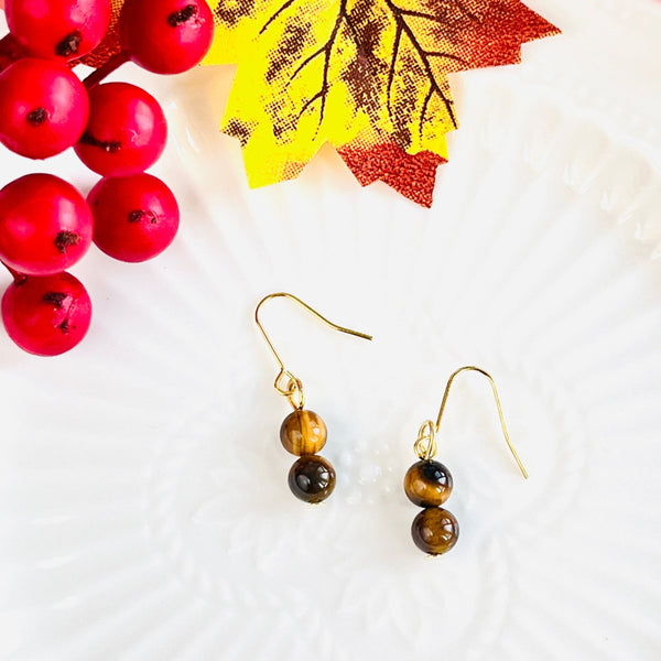 Tigers Eye Hook Earrings