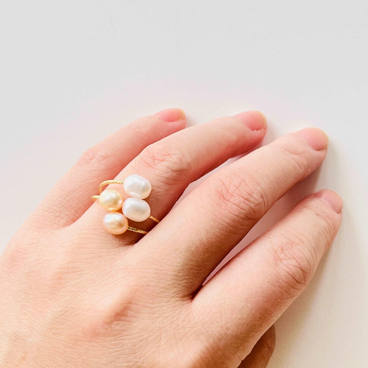 Twin Freshwater Pearl Open Ring