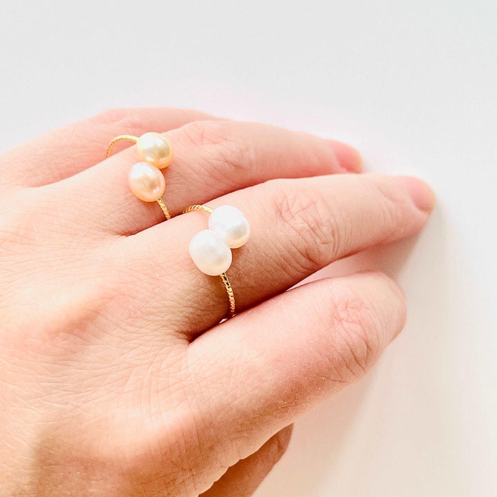 Twin Freshwater Pearl Open Ring