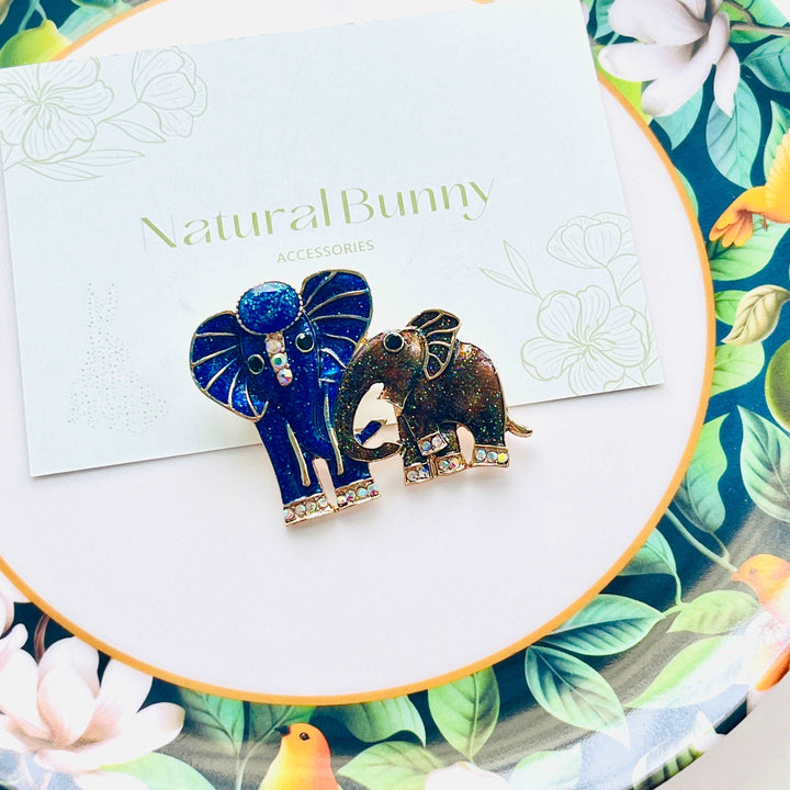 Two Elephants Brooch