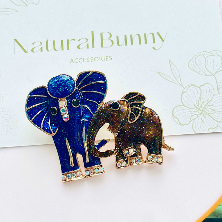 Two Elephants Brooch