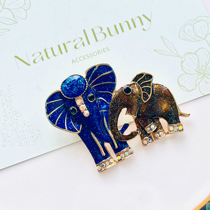 Two Elephants Brooch