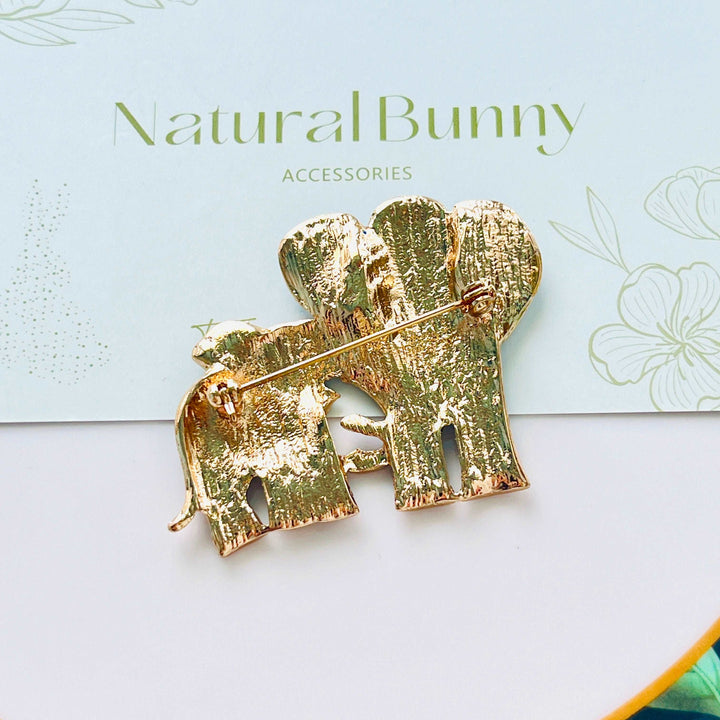 Two Elephants Brooch