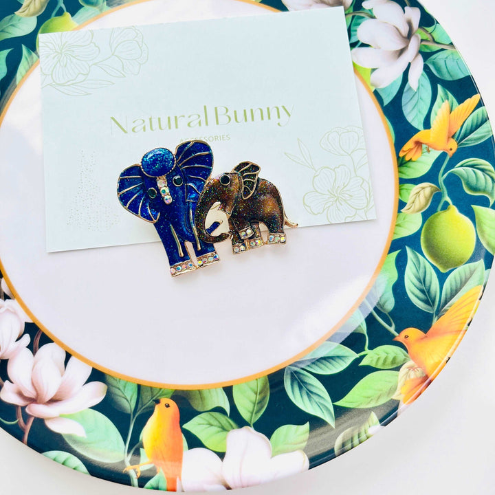 Two Elephants Brooch