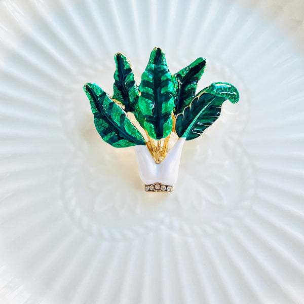 White Cabbage Vegetable Brooch